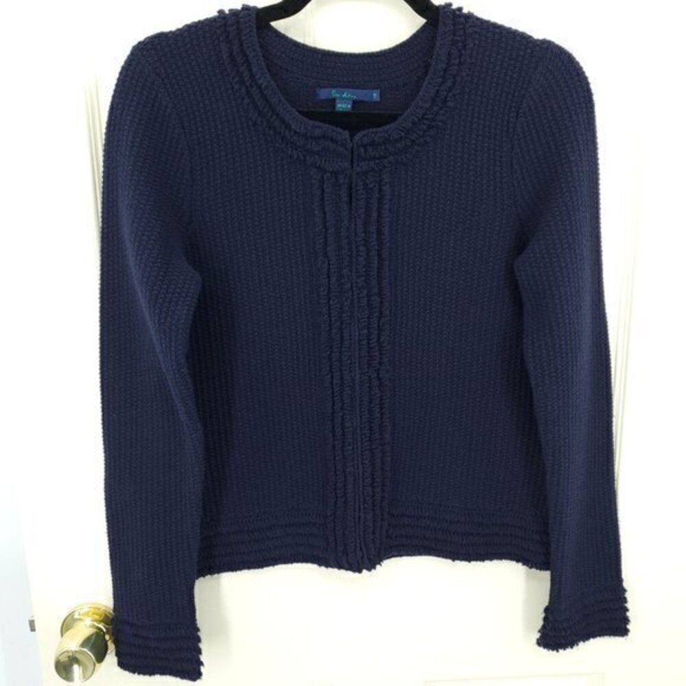 Boden 100% Wool Chunky Knit Cardigan UK 12/US 8 Blue